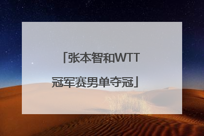 「张本智和WTT冠军赛男单夺冠」2022年wtt冠军赛张本智和